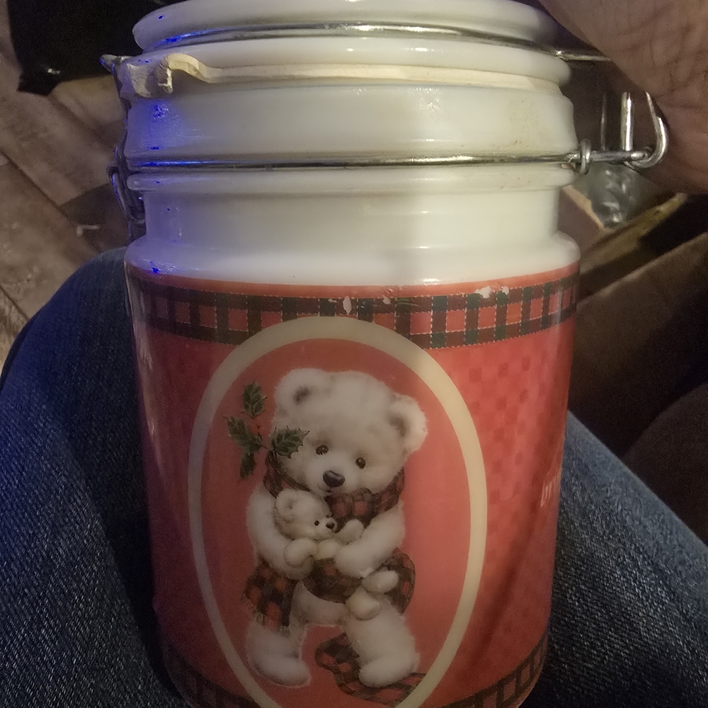 Houston Harvest Christmas Bear Canister 2003 Holiday Kitchen Tea Jar